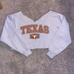University of Texas Cropped Drop Shoulder Sweatshirt